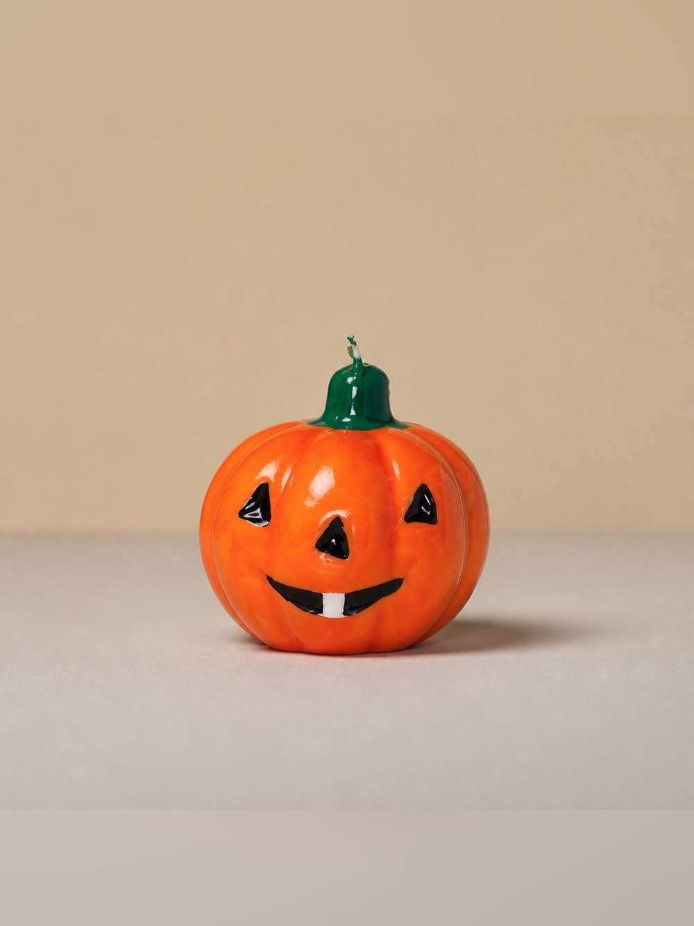 Festive Halloween Pumpkin With Tooth Wax Candle